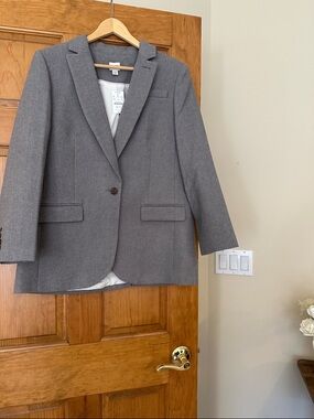 J. Crew Gray Women's Single-Button Blazer